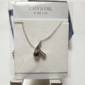 Initial T Necklace with Jewel
